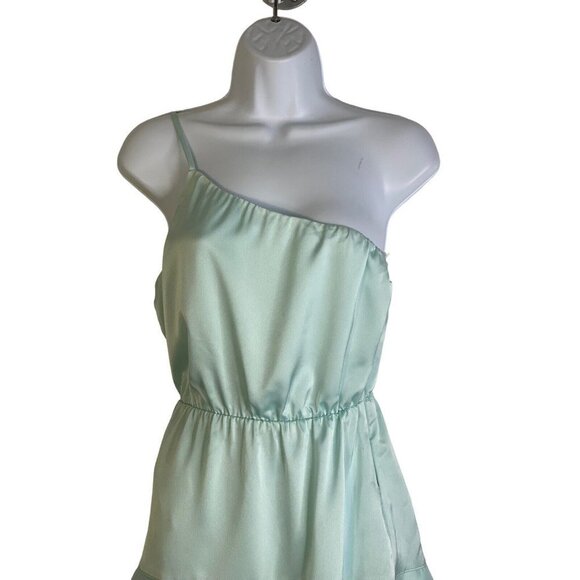 Show Me Your MuMu Womens Superstar One Shoulder Neckline Ruffle Mini Dress Small - Picture 3 of 8